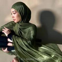 Eid Ramadon-bufanda musulmana de gasa para mujer, Hijab árabe de 70x175cm, Maxi turbante de satén