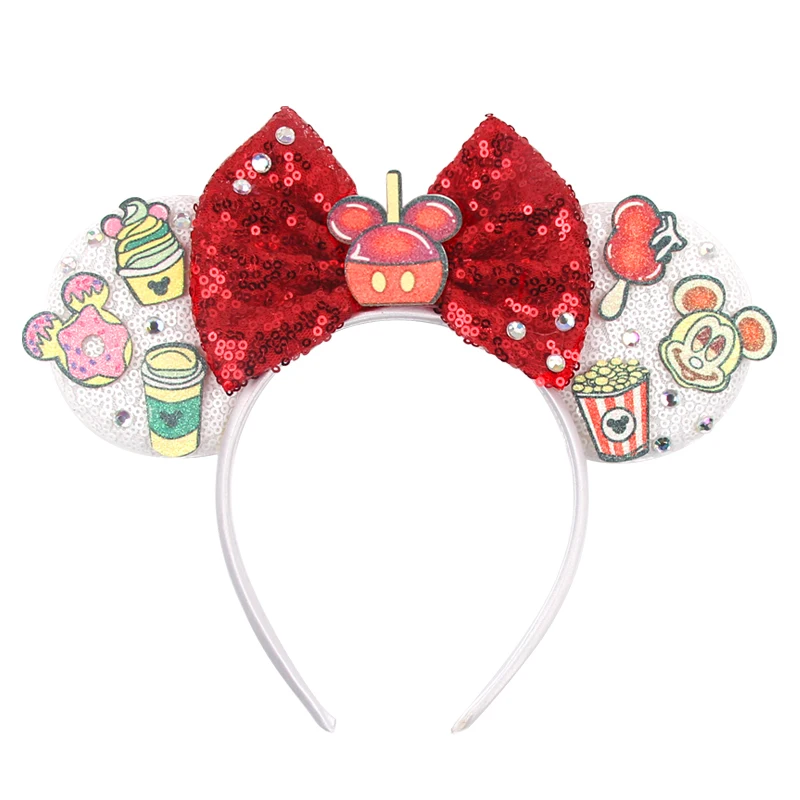 NEW Disney Snacks Mickey Mouse Headband Girls Princess Crown Minnie Ears Hairband Kids Park Trip Hair Accessories Birthday Party