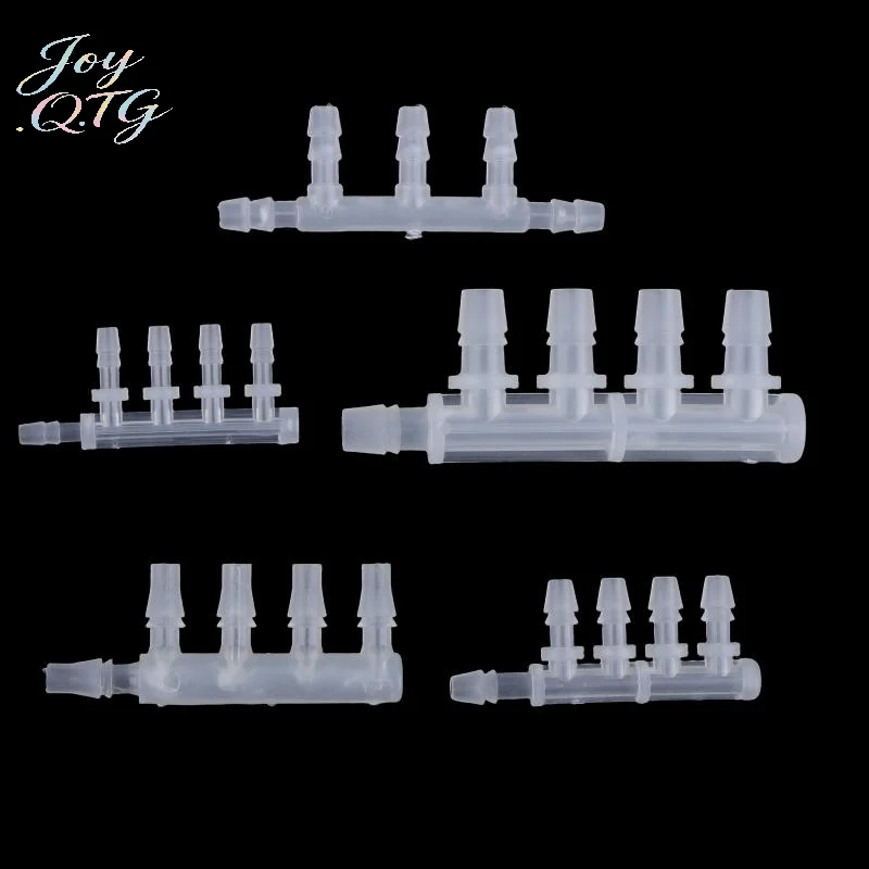 

New 5Pcs 2.4~6.4mm 5-Ways Food Grade PP Plastic Pipe Splitter Distributors Barbed Water Air Hose Connectors