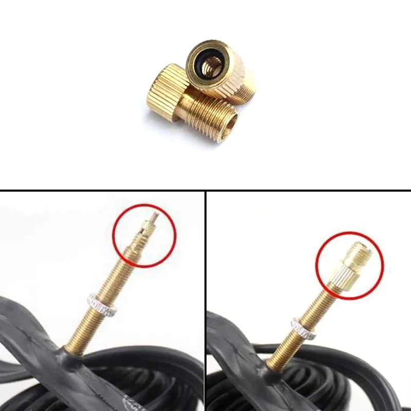 1 Pcs Adapter for Valve Mountain Bike Motorbike Cycling Inflated Lends To Schrader Small Golden Big Wheel Bike Accessories