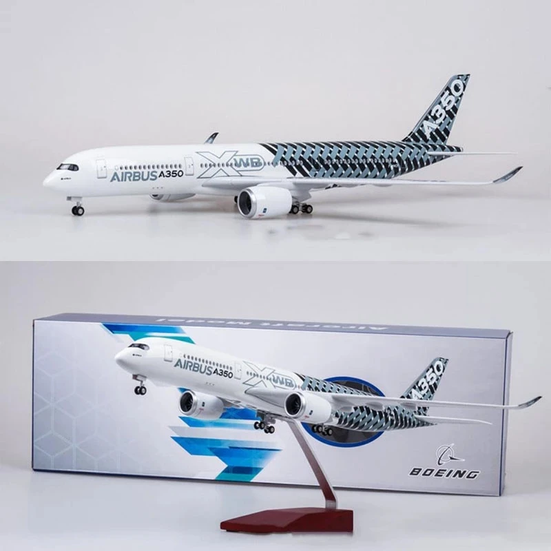 1:142 Scale 47CM Airbus Model Airplane A350 Prototype XWB Airlines Plane Models Diecast Airplanes with LED Light Decoration Home