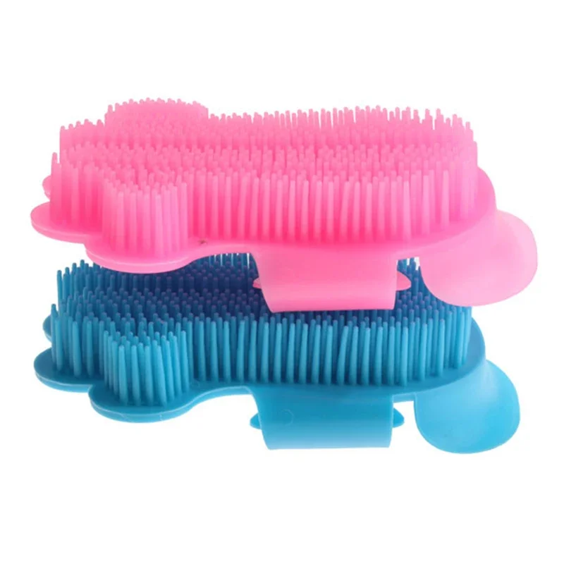 Rubber Hairbrush Pet Brush Comb For Dogs Cats Cleaning Massage Dog Grooming Tool Fixed Band Color Random 1pc