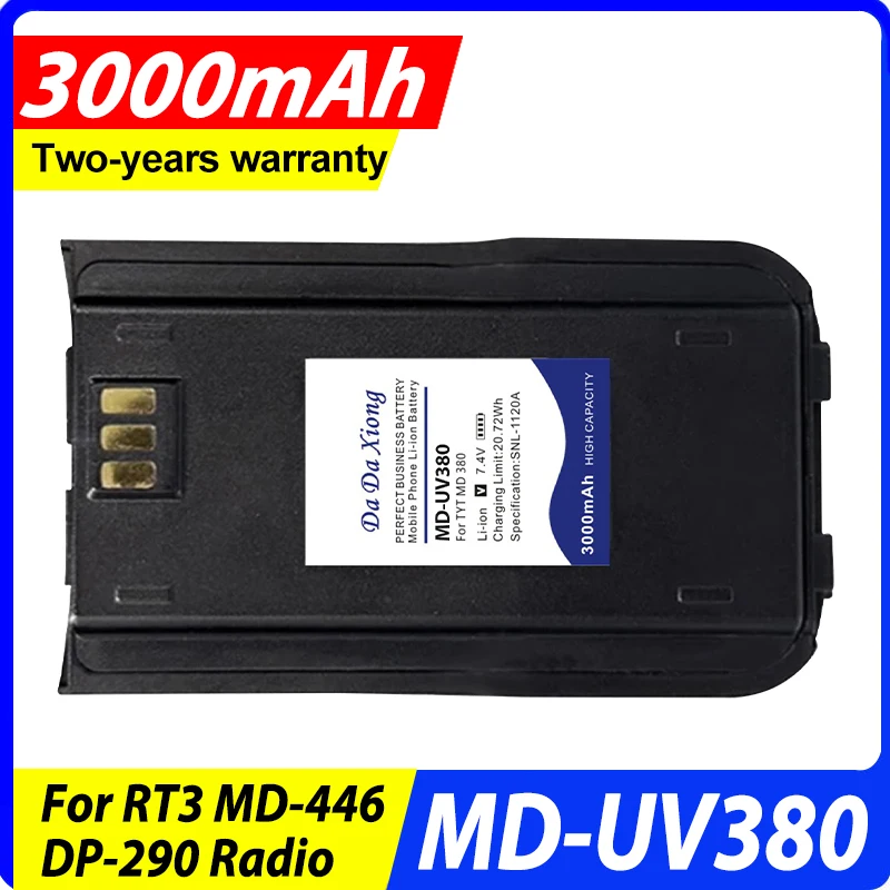 

DaDaXiong новый аккумулятор MD-380 3000 мАч для TYT MD 380 MD-UV380 RT3 MD-446 DP-290 RT3S аккумуляторы для рации