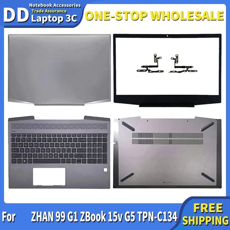 

New Top Case For ZHAN 99 G1 ZBook 15v G5 TPN-C134 Laptop LCD Back Cover Front Bezel Palmrest Bottom Case US Keyboard Hinges
