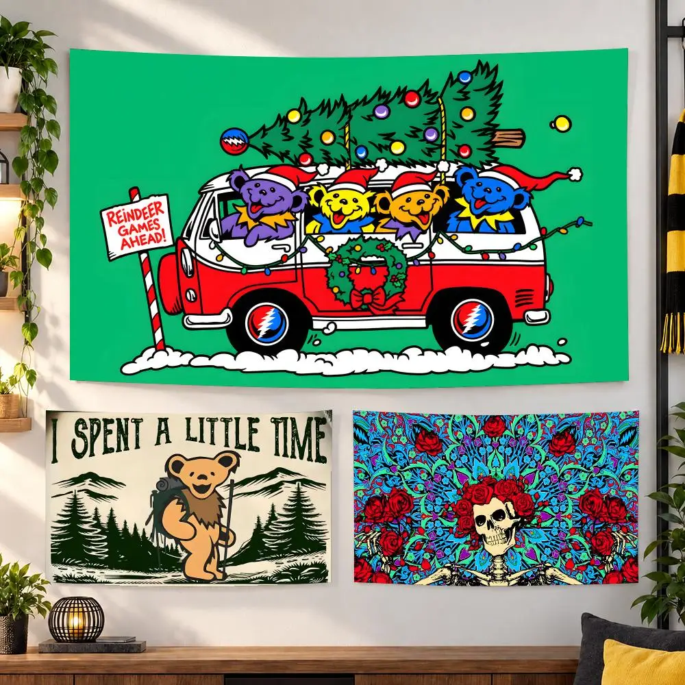Grateful Dead Tapestry House Bedroom Living Bar Garden Microfiber Decoration Background