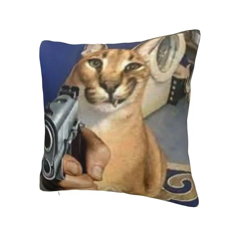 Big Floppa Gangsta Cat Pillow Case 40x40cm Decorative Modern Cushion Cover Soft Pillowcase