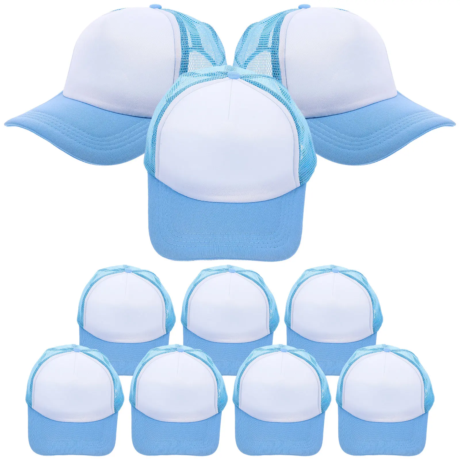 

10 шт. пустых бейсболок с сетчатым дизайном для сублимации, для персонализированной печати методом термопереноса, для активного отдыха, кемпинга, рыбалки