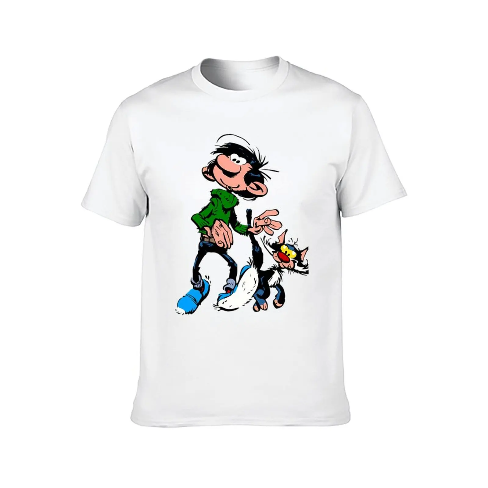 funny t Ben with with walking Color Big Lagaffe shirts shirts T-Shirt Movie dark Cartoon t cat prints humor Gaston