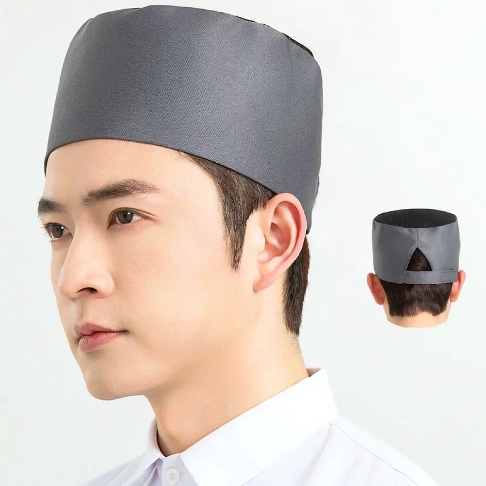 Unisex Waiter Hat Restaurant Kitchen Chef Cap Adjustable Breathable Polyester Catering Work Hat For Hotel Bakery Cafe Serving