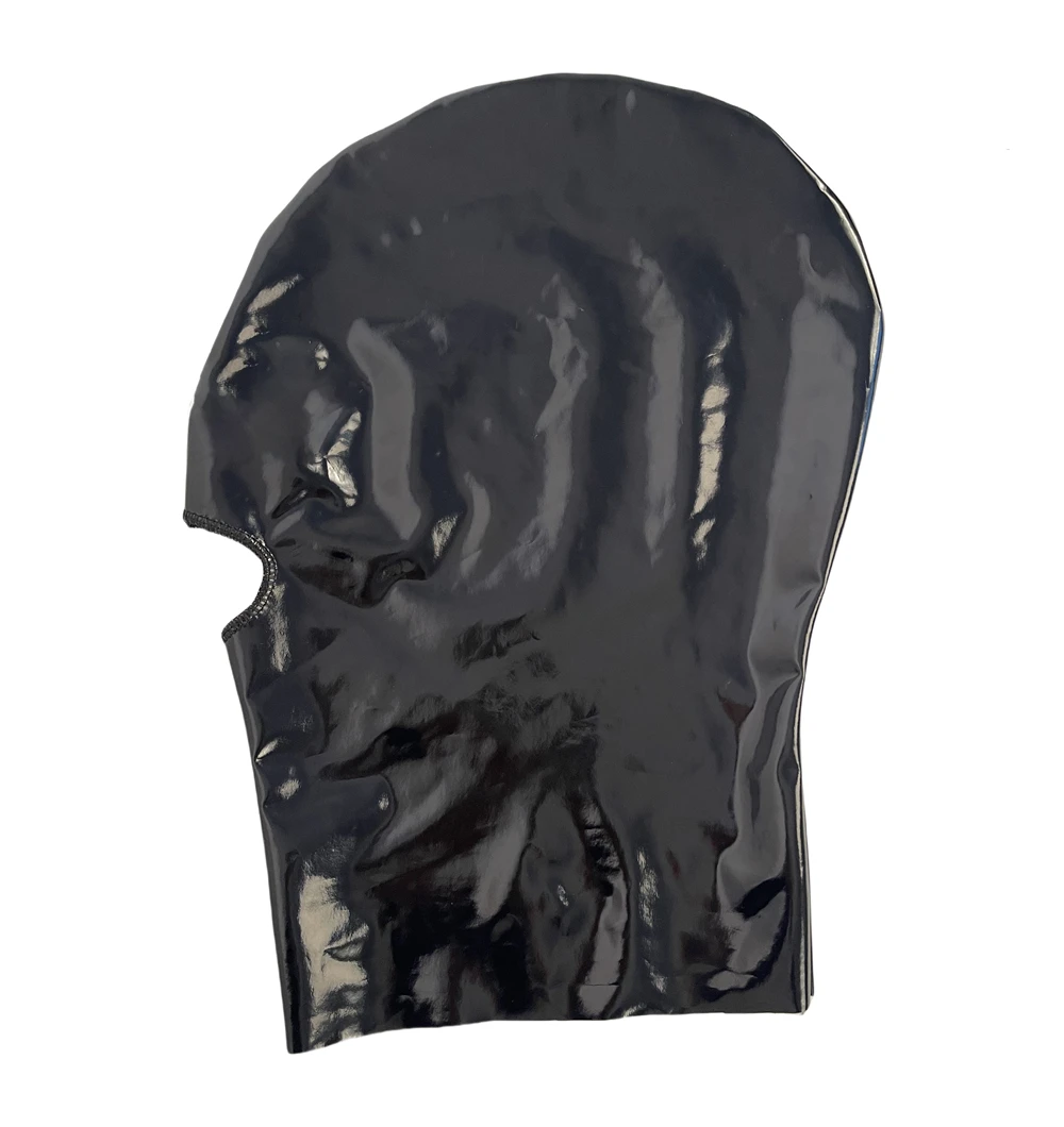 مثير لامعة بولي Leather الجلود القبعات النساء الرجال فتح الفم والأنف فوق كامل رئيس هوب قناع الوجه للجنسين CS لعبة تأثيري زي حفلة