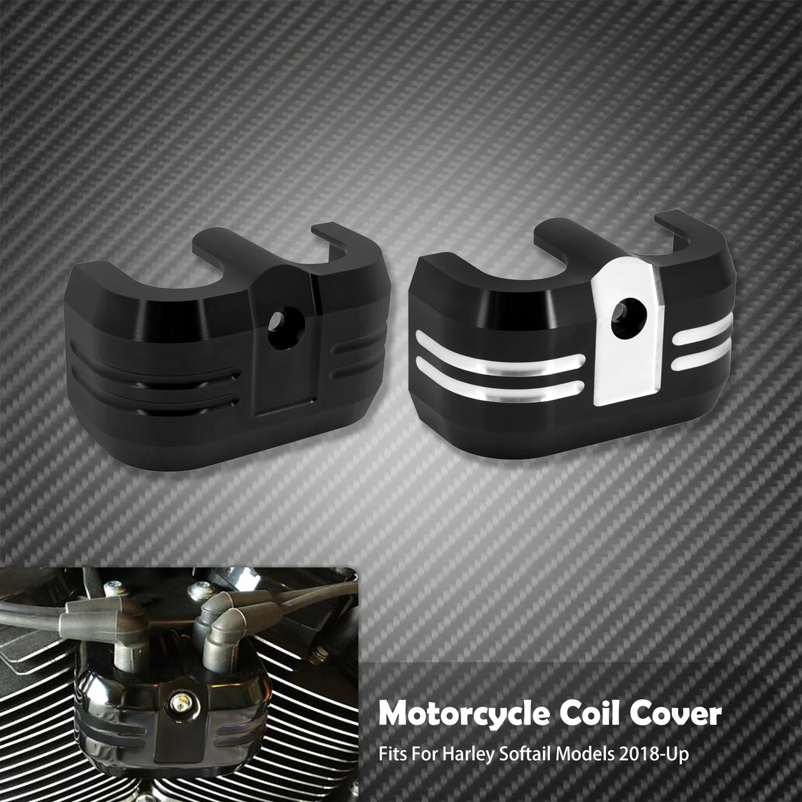 For Harley Softail Street Bob Breakout Fat Boy 114 FLFBS Low Rider Deluxe FXBB 2018-Up Motorcycle Black Ignition Coil Cover Trim