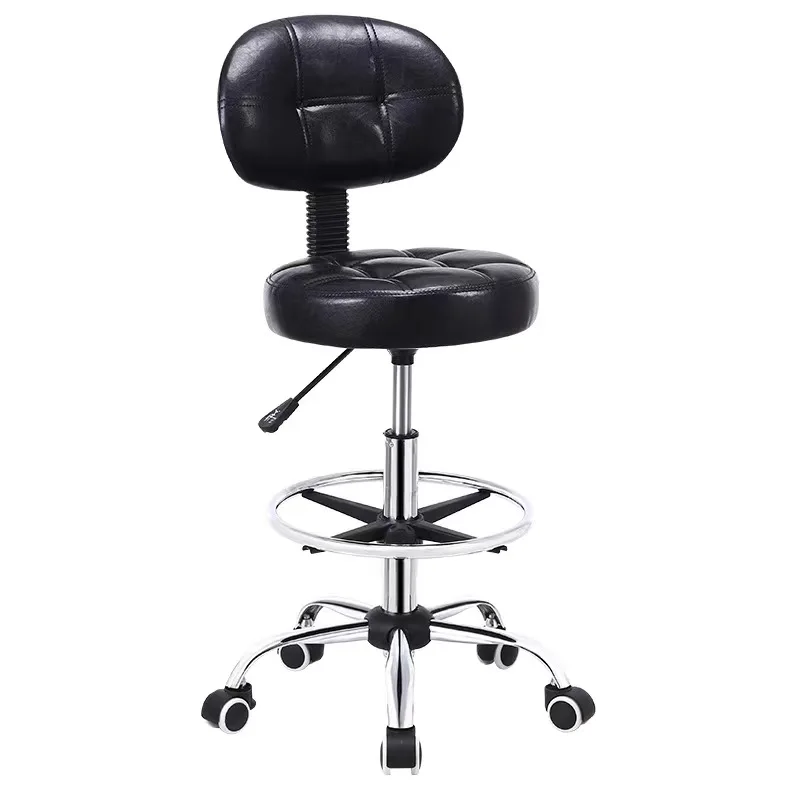 

Stainless steel groomer chair 360 degrees rotating wheel mobile beauty chair Beauty salon stool comfortable chair