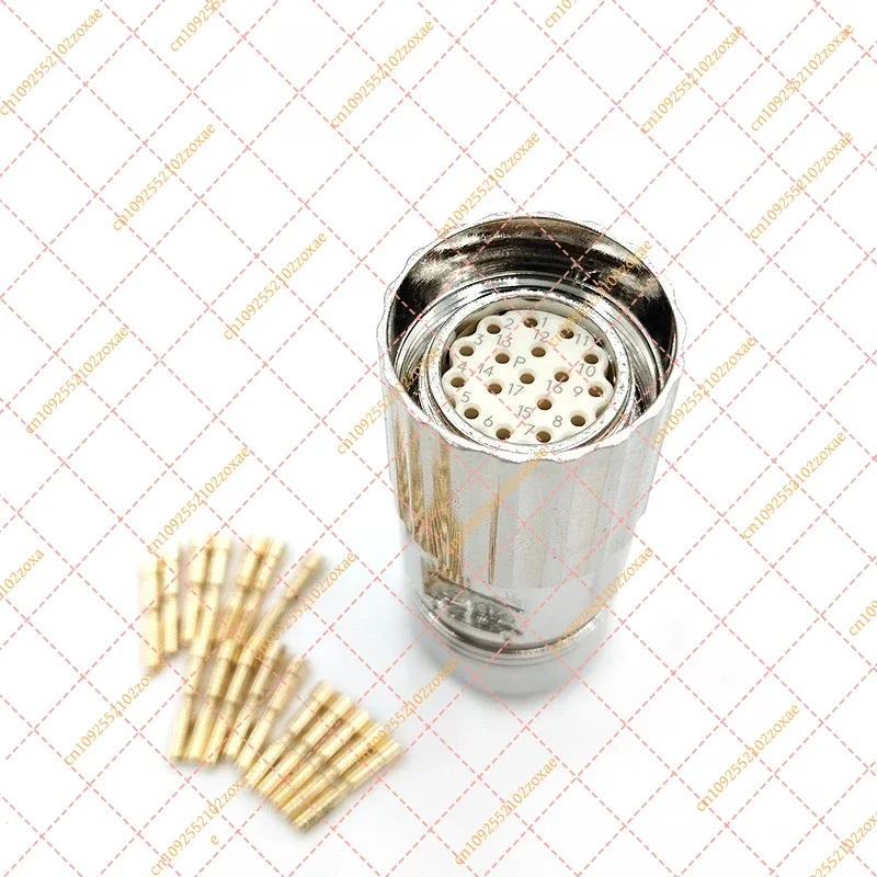 M23 12/17 Pin Female Aviation Connector Waterproof Encoder Plug for Servo Motor Industrial Circular Cable Socket