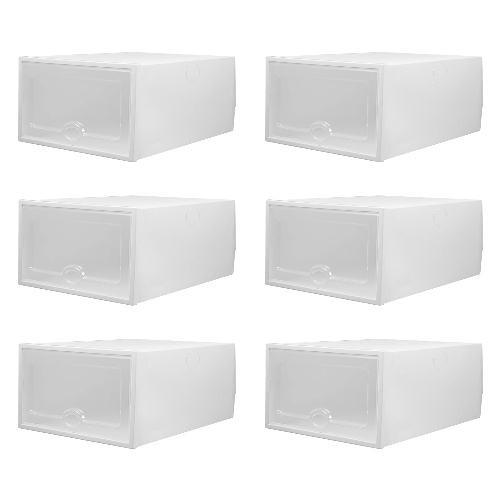 

6Pcs Clear Plastic Shoes Storage Container Stackable Shoe Box Scratch Resistant Organizer for Home Shop Hotel