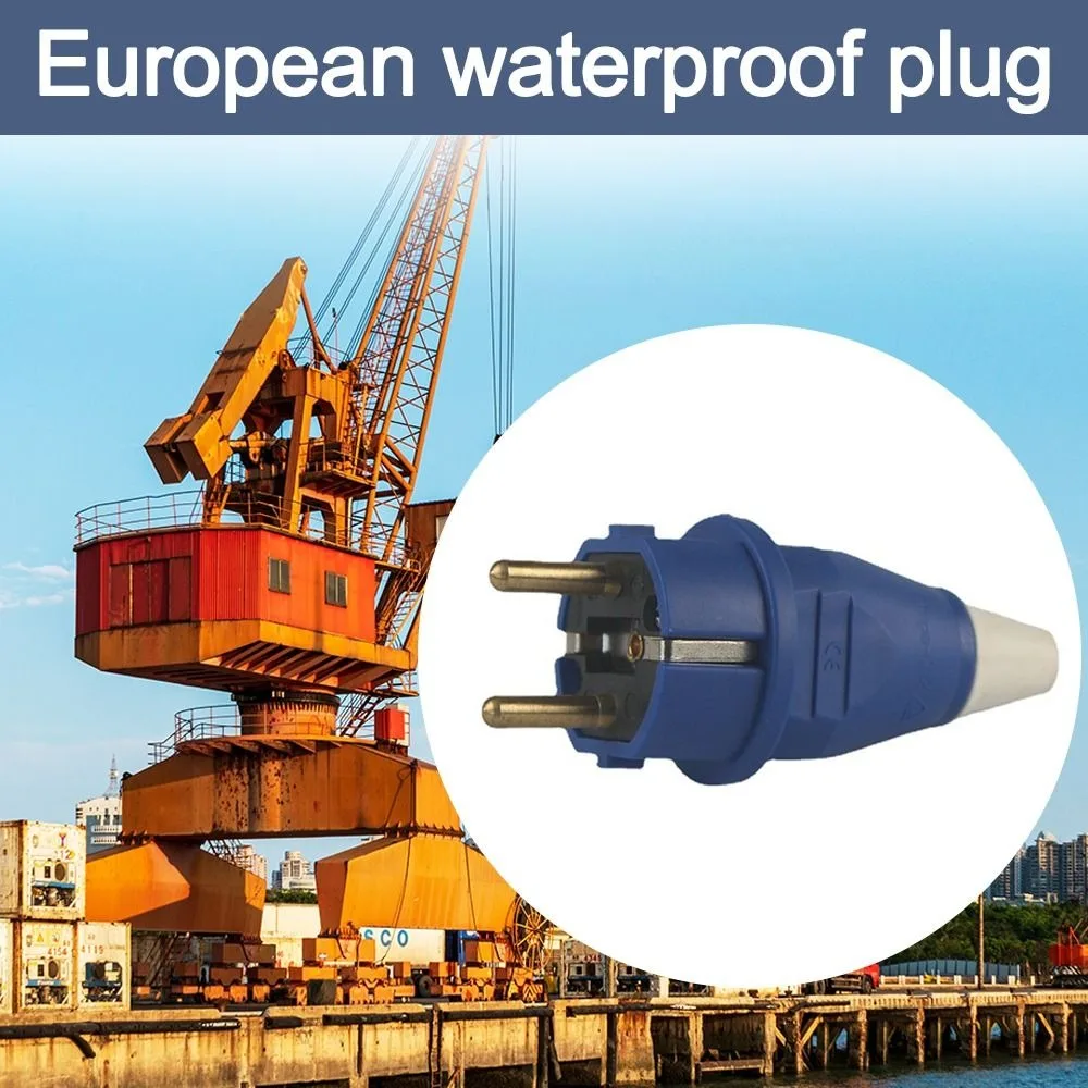 2 Pin 16A Industrial Connector IP44 Grade EU Spec Shell AC Power Socket Weather Proof Single Phase EU Standard Plug