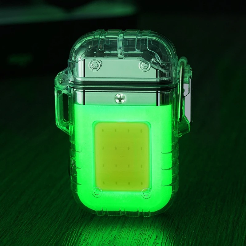 20223 Plasma Dual ARC Electric Torch Transparent Waterproof Lighter Windproof Lighter USB Rechargeable Lighters Outdoor Camping