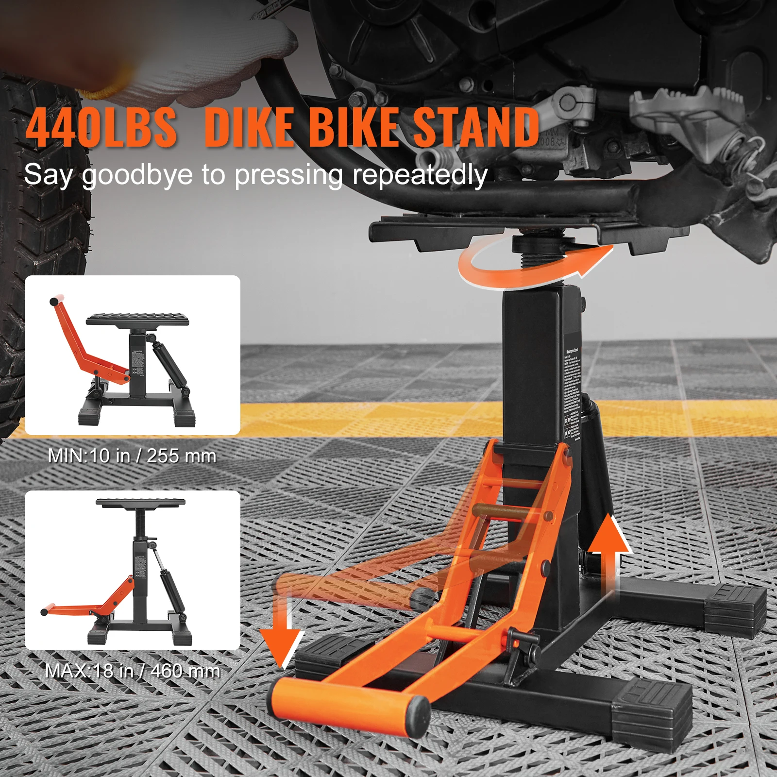 VEVOR バイクジャッキリフトスタンド 440ポンド ダー - Hydraulic Floor Jack のレビューと価格