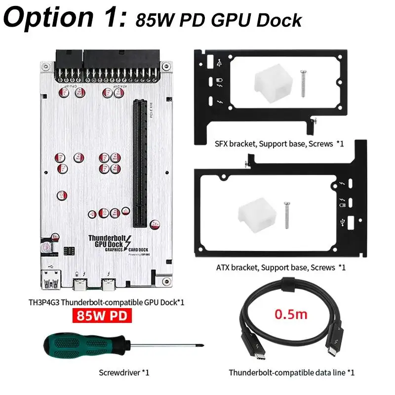 Top TH3P4G3 85W PD Charging Thunderbolt-compatible GPU Dock for Laptop Notebook to External Graphic Card 40Gbps for Macbook