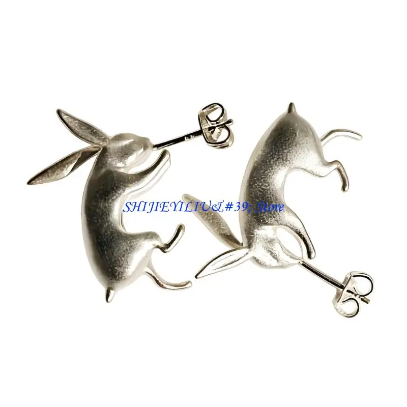 E21F Lovely Rabbit Design Studs Earrings Animal Shaped Trendy Accessories for Women Comfortable Jewelry For Any Occasion