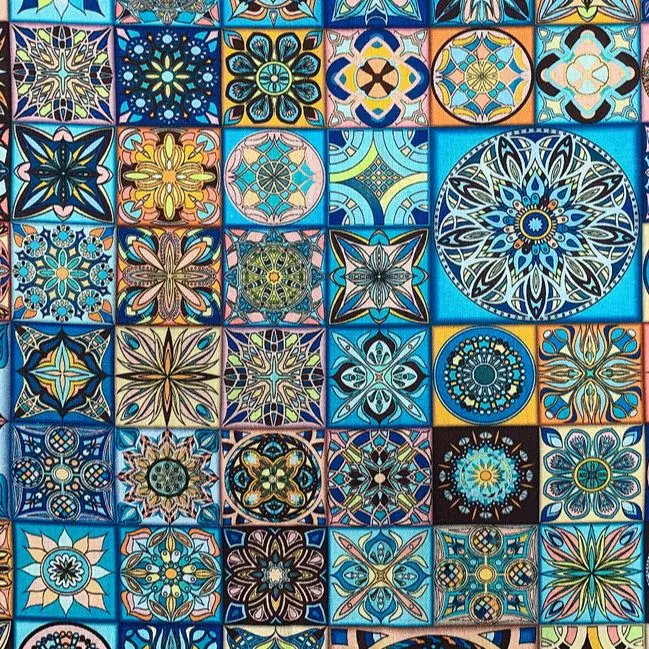 Islamic mosque church glass art flowers Cotton Fabrics Patchwork Quilting Material Accessories DIY Sewing Handmade Tissus