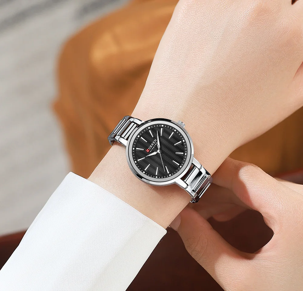 CURREN Elegante Schlichtheit Quarz-Zifferblatt-Uhr für Damen Schlankes Luxus-Zifferblatt mit Leuchtzeigern Armbanduhr für Damen – Detail 16