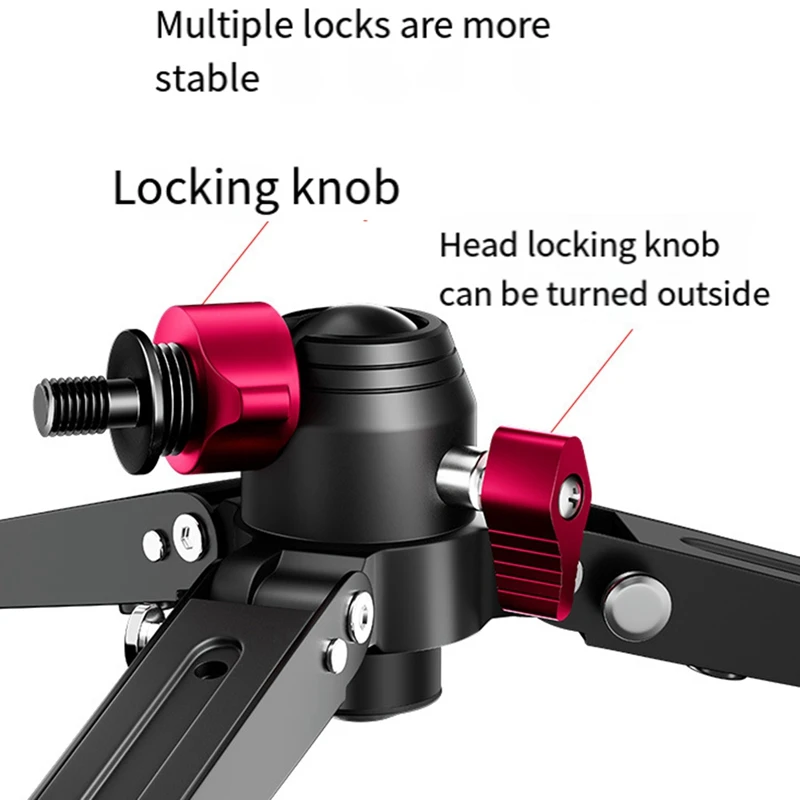 Universal Mini Tripod Stand Bracket Desktop Folding Stand with 3/8 Inch Screw for Phones DSLR Cameras-A50M