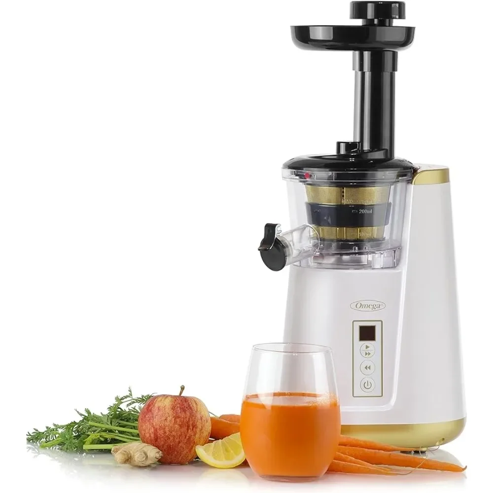 

Omega Juicer Cold Press 365 Vertical Slow Masticating Extractor for Fruits and Vegetables, BPA-Free, 65 RPM, 150-Watts, White