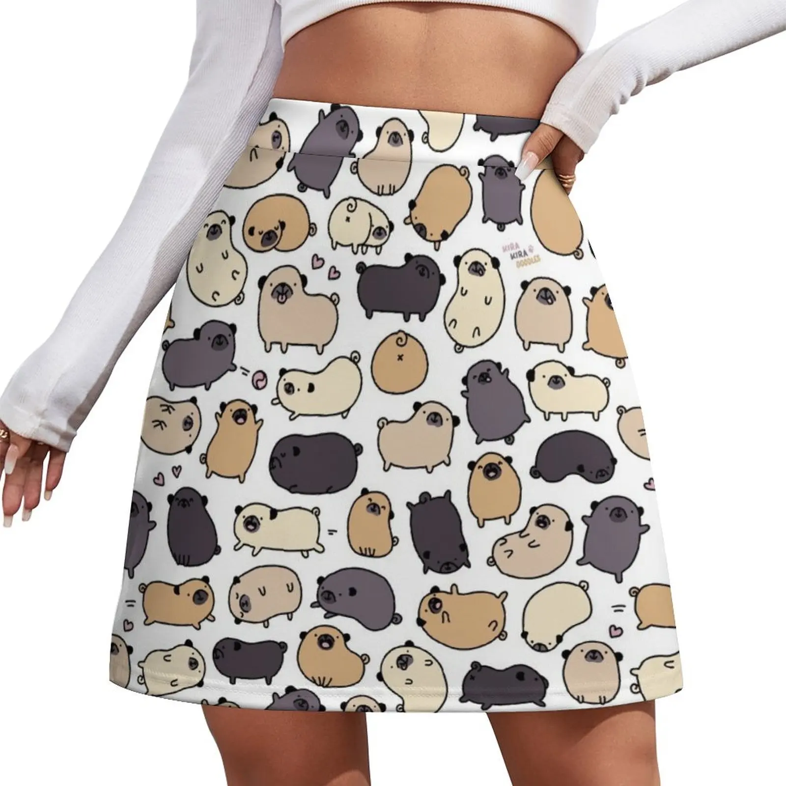 Pug Life Doodle Mini Skirt kpop skirt women Mini Skirt