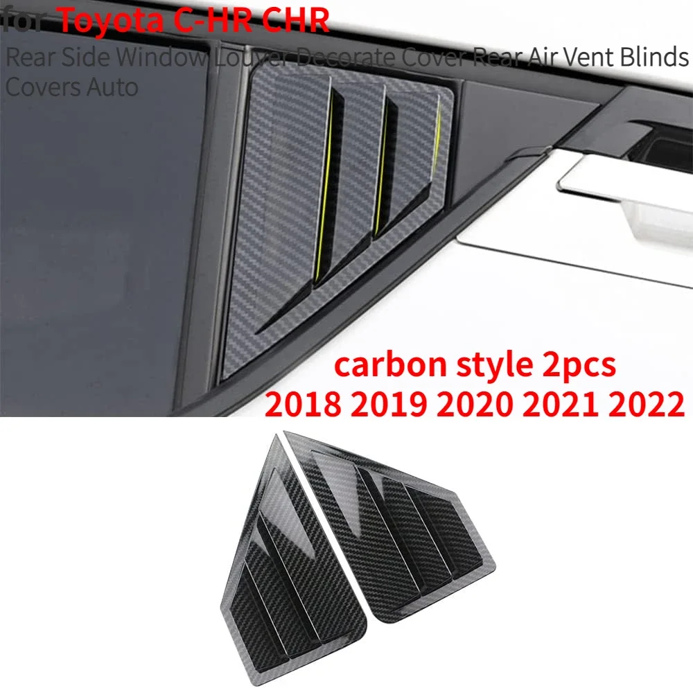 

Rear Side Window Louver Decorate Cover Rear Air Vent Blinds Covers Auto for Toyota C-HR CHR Exterior Accessories 2018-2022