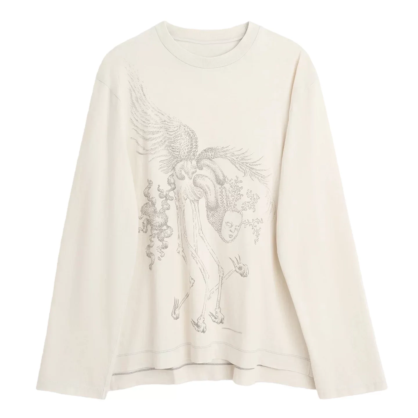 New Men wings AW2026 Graffiti Beige T Shirts T-Shirt Hip Hop Skateboard Street Cotton T-Shirts Tee Top US size A377