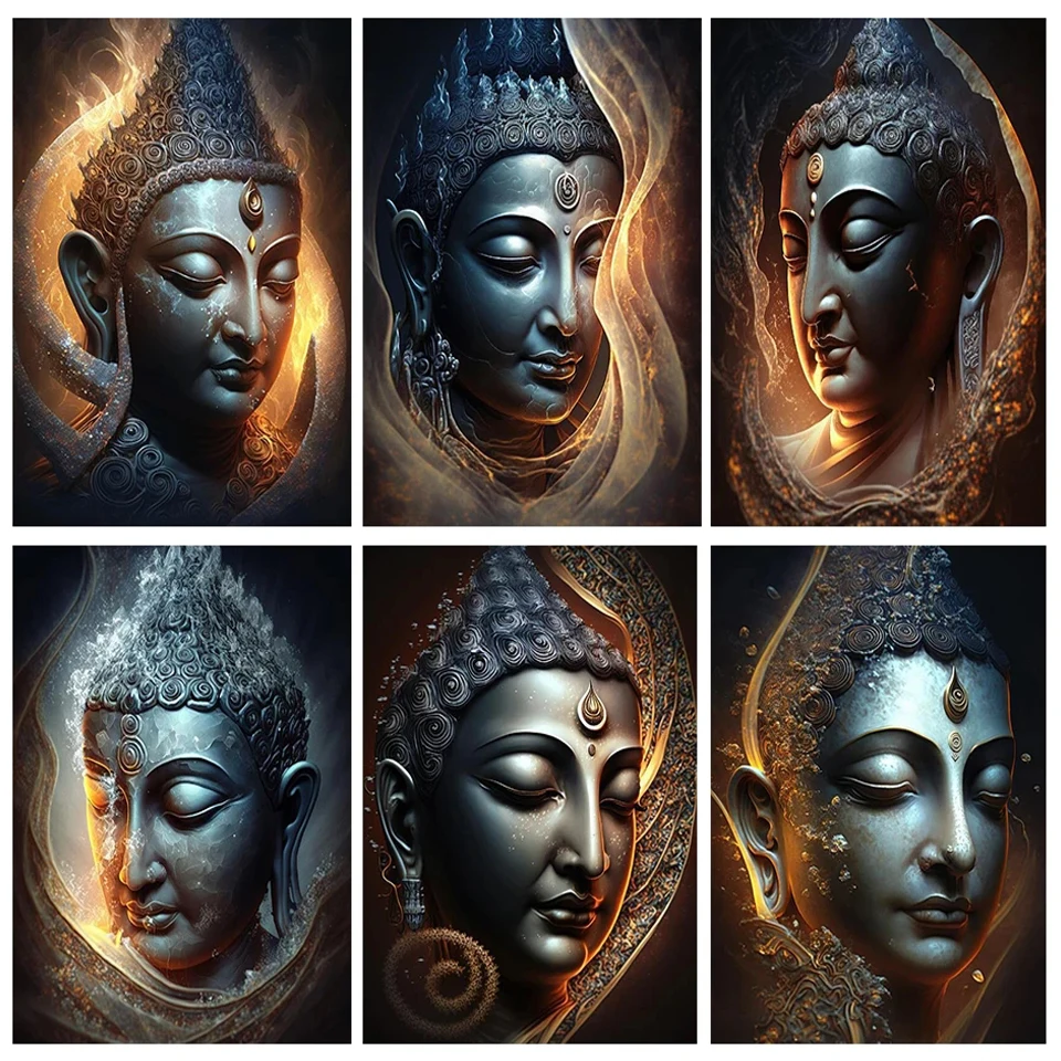 

New Gold Buddha diamond painting Sale Diamond Full Square/Round Jewelry cross stitch Religious Portrait Christmas Decor YG4579