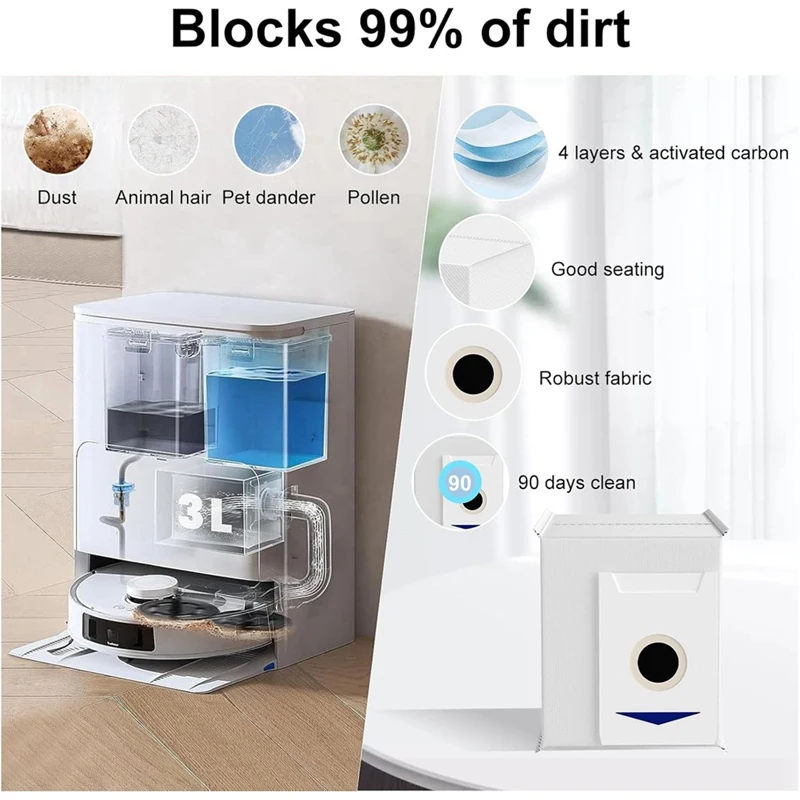 ABUD-T30s مجموعة ملحقات المكنسة لـ ECOVACS DEEBOT T30S كومبو روبوت فراغ استبدال أجزاء مرشحات الفرشاة