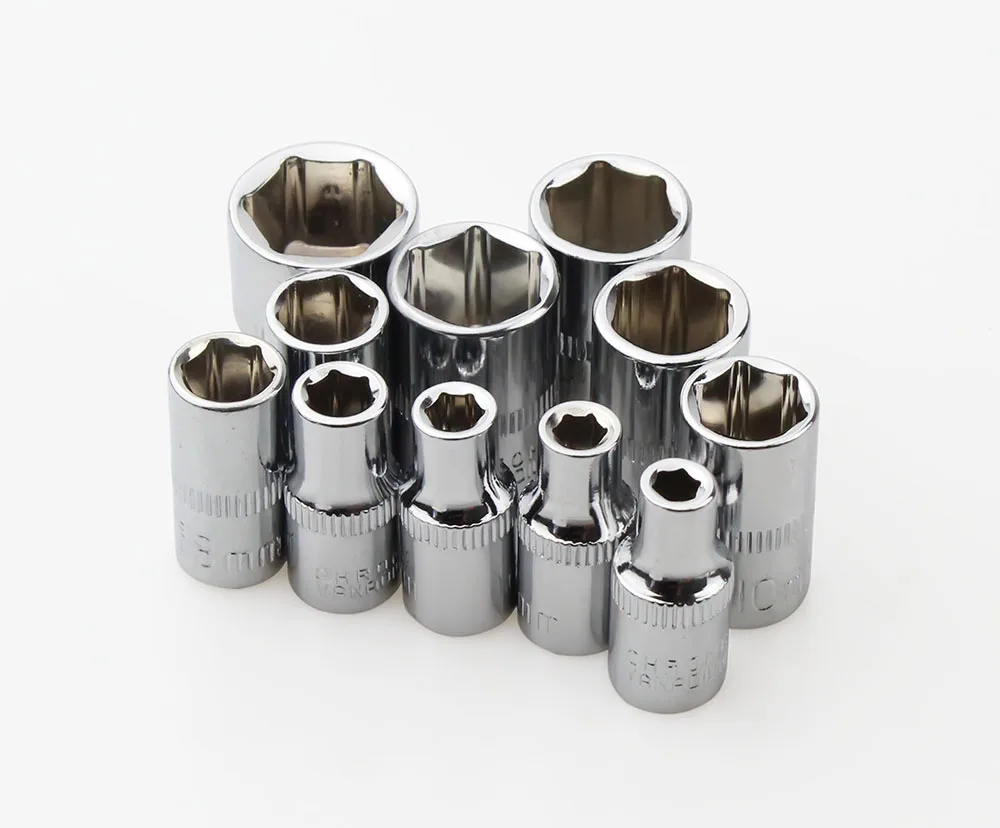 MeaccelerMM-Douille Standard Chromée Master, Entraînement 1/4 ", 4-16mm, 1Pc