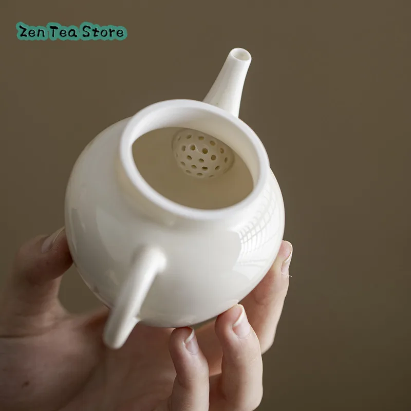 Hand-painted Persimmon Teapot Underglaze Color Pumpkin Pot Chinese Retro Single Pot Home Kung Fu Tea Set Ceramic Tea Infuser