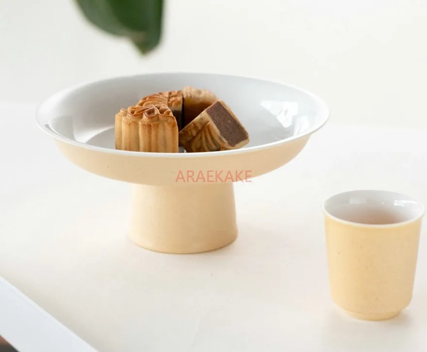 Gradual high leg fruit tray Chinese tea tray household tray Dim sum fruit tray