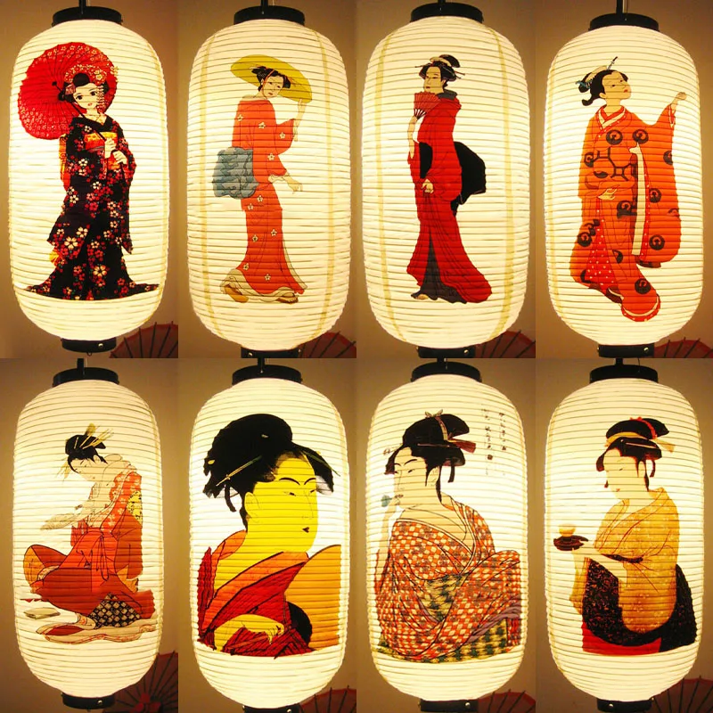 

Waterproof PVC Japanese Lantern Geisha Print Festival Party Decoration Lanterns Restaurant Izakaya Korean Cuisine Shop Lantern