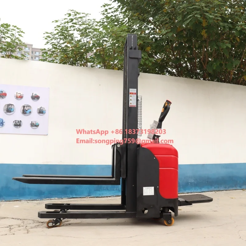 

1.5 Tons 2 Tons Forklift Stacker Price Automatic Stacker Pallet Stand-up Fully Electric Stacker AWD Solid Tires Electric Side