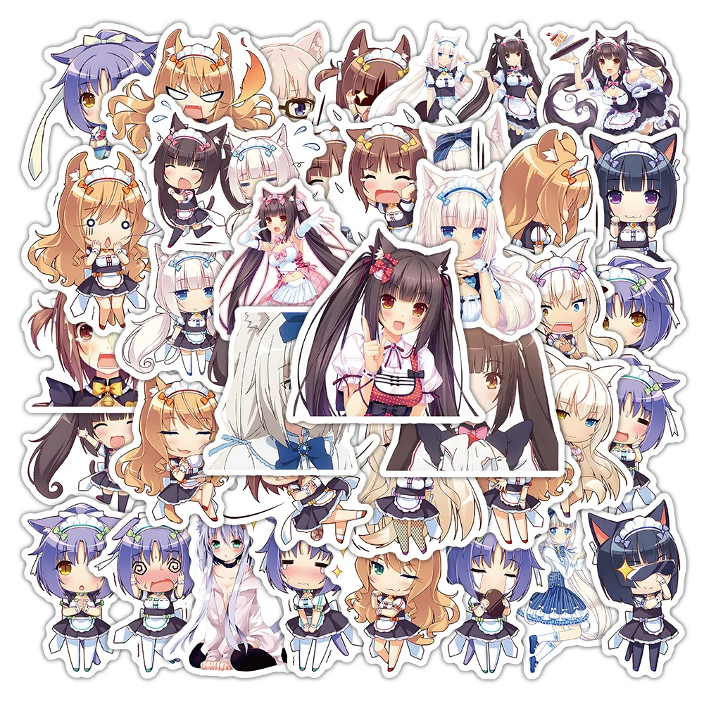 53-teiliges Nekopara Love Development Game Dekorations-Set Koffer Laptop Helm Aufkleber Wasserfest – Detail 1