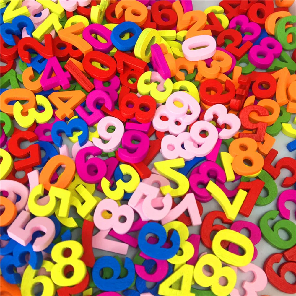 Blocs numériques colorés en bois, 100 pièces, pour bricolage, Scrapbooking, fabrication de cartes, Puzzle, décorations de fête, décoration Festive de salle en bois