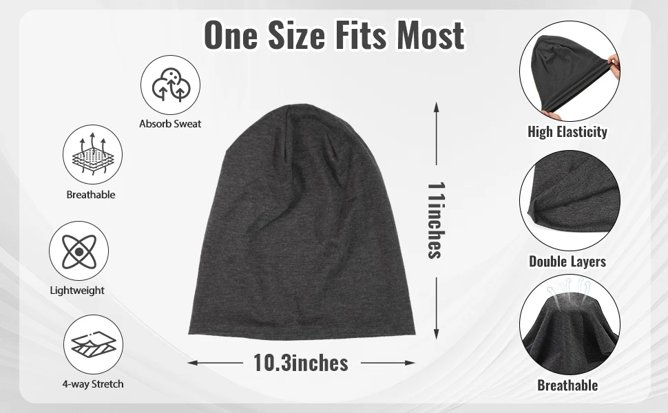 Einfarbige Unisex Slouchy Beanie – weiche, leichte, warme Wintermütze für Männer und Frauen, Hip-Hop, Laufen, Alltagskleidung – Detail 3
