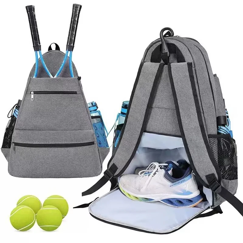 

Tennis Racket Backpack for 2 Rackets, Large Capacity Badminton Racket Bag with Shoe Compartment, Computer Backpack, Fitness Bag