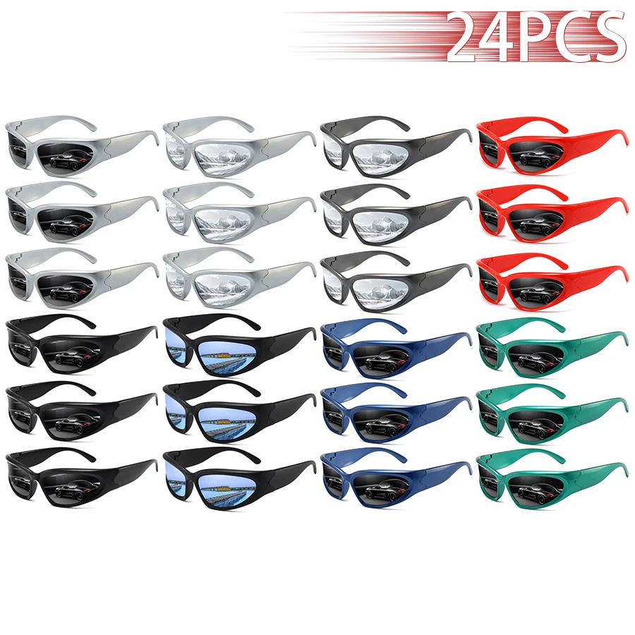

24PCS Fashion UV400 Men Women Running Mountaineering Fishing Sunglasses MTB Eyewear Outdoor Sport protective glasses