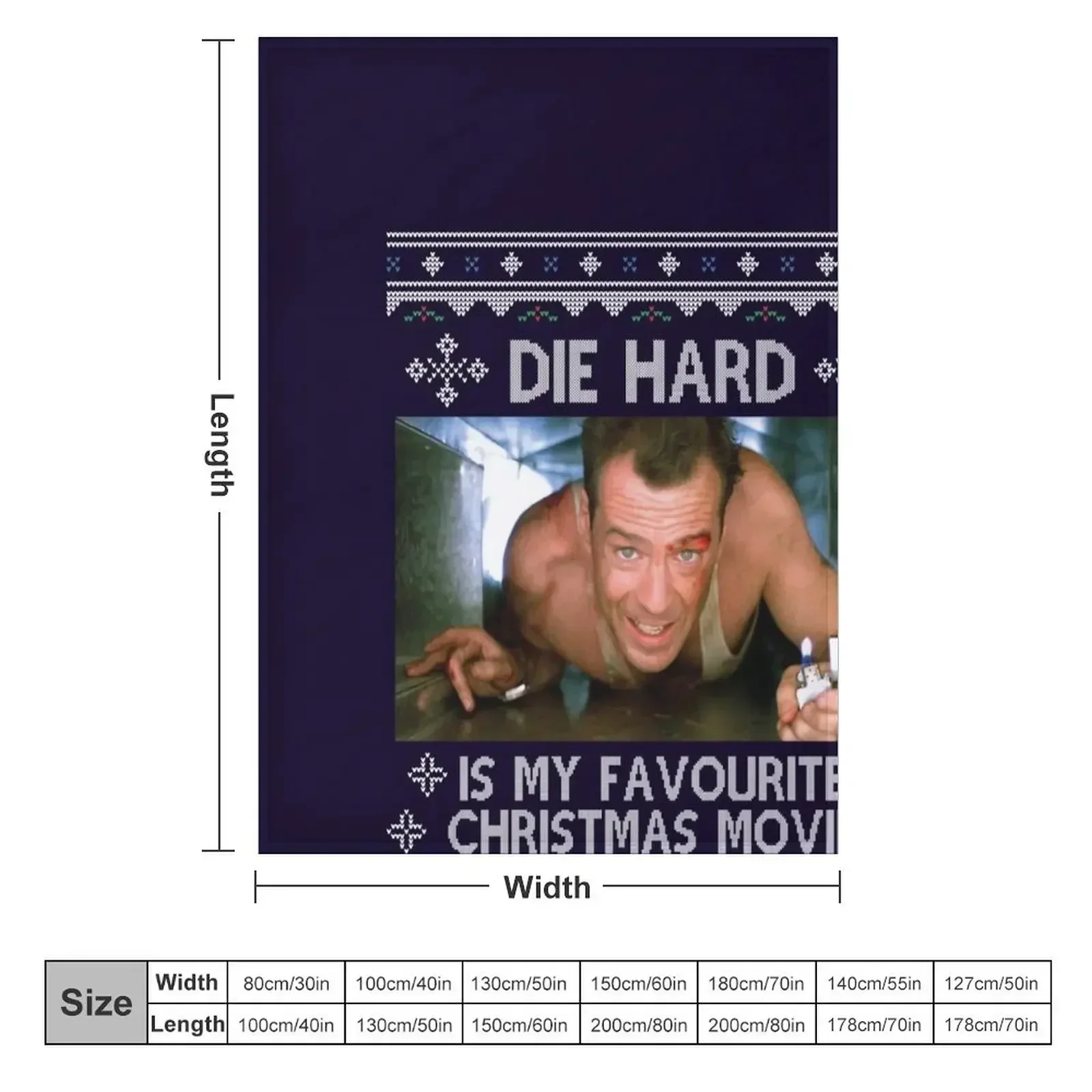 Die Hard Is My Favourite Christmas Movie Throw Blanket Nap Large Luxury Throw Plaid Hairys Blankets