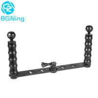 Dual Handheld Diving Selfie Bracket Mount Frame Kit Tray Bracket for GoPro Hero 13 12 11 10 Sjcam Eken Action Phone DSLR Cameras