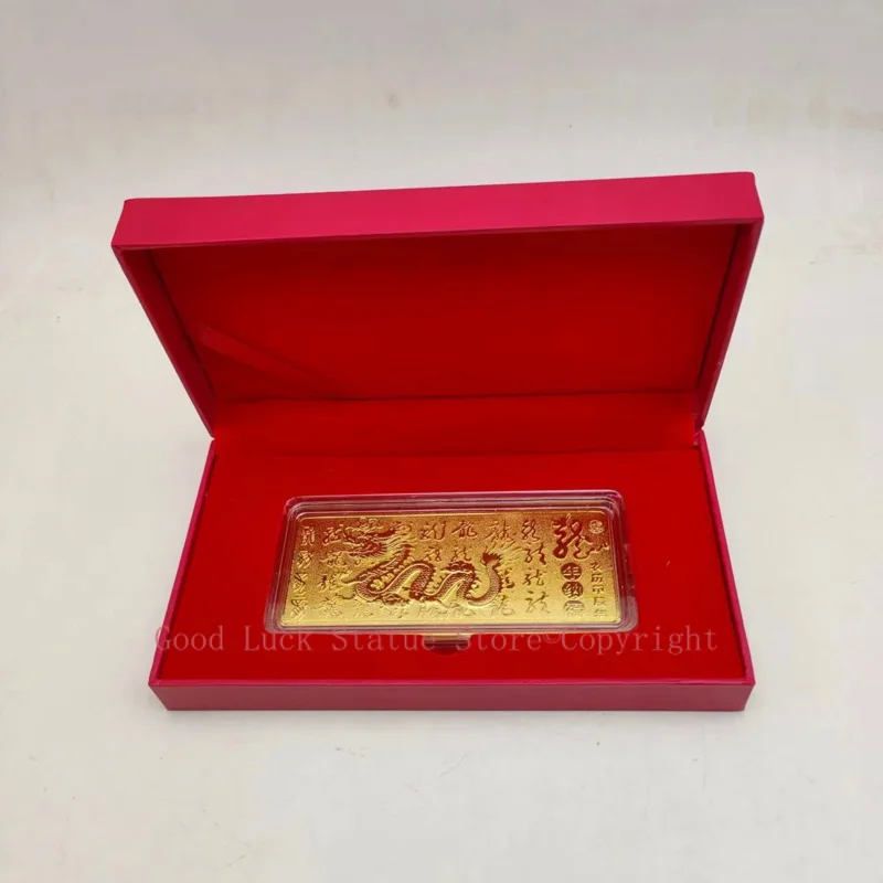 free shipping 2025 NEW Auspicious Gold Royal dragon metal mascot talisman Business festival gift box Bring good luck prosperous