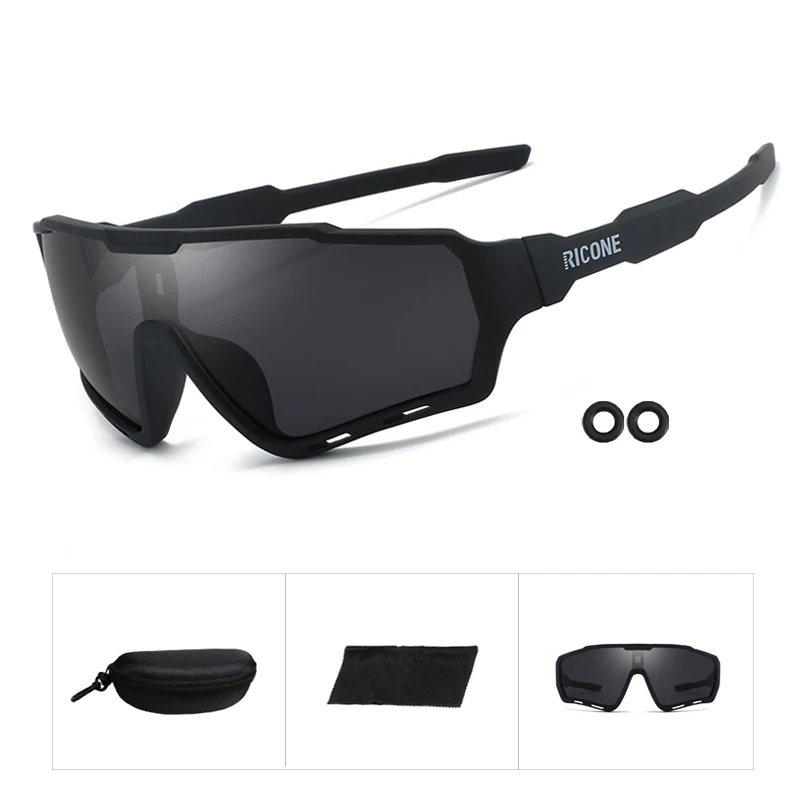 Outdoor Cycling Sunglasses with Box, Mountain Bike, Road Sports, Myopia Eye Protection, Windproof, Fishing Riding Glasses, UV400