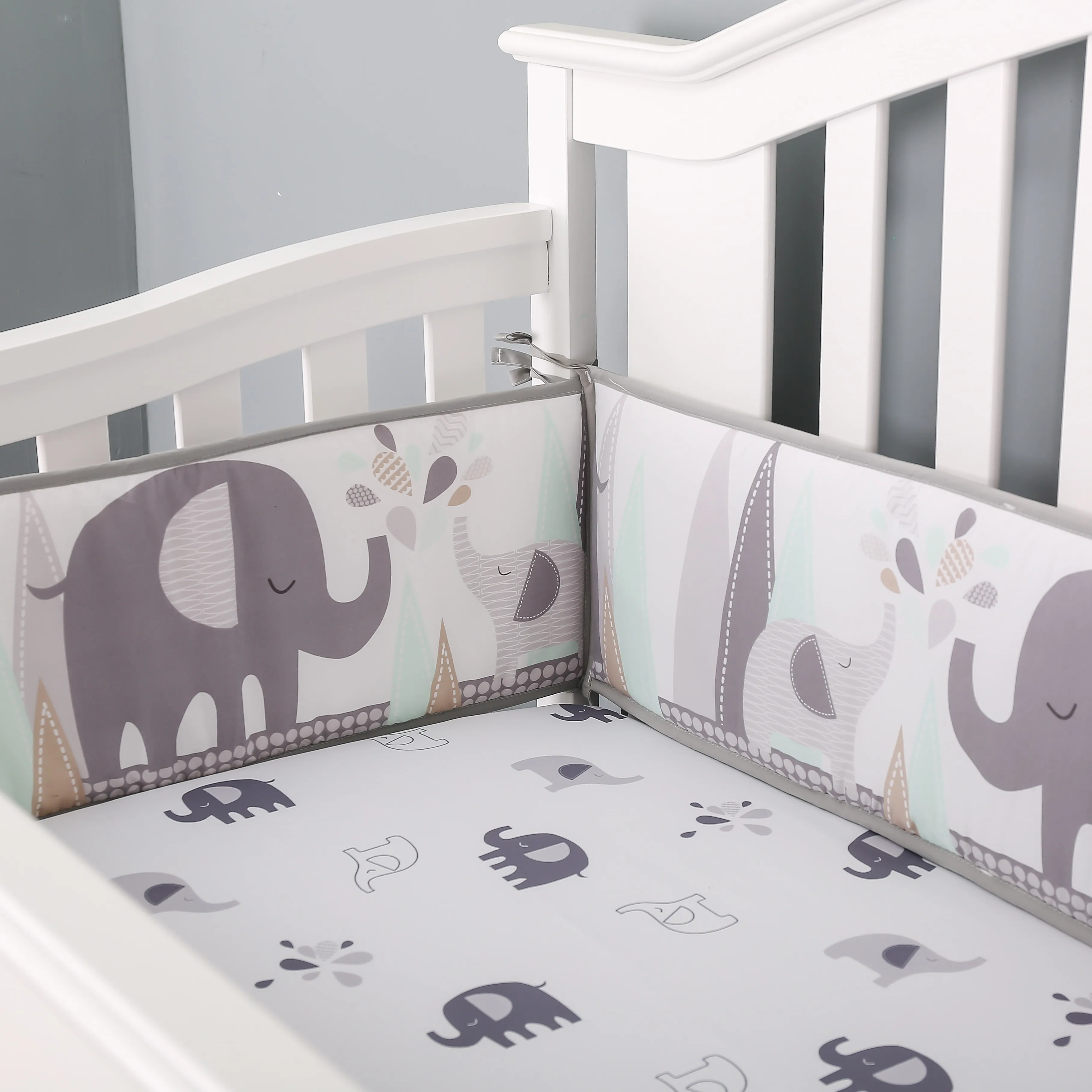 4 stück Anti-kollision Baby Krippe Stoßstange Neugeborenen Weichen Säuglings Schutz Zimmer Dekor Bett Bett Stoßstange Krippe Um Für 130*70 cm Krippe