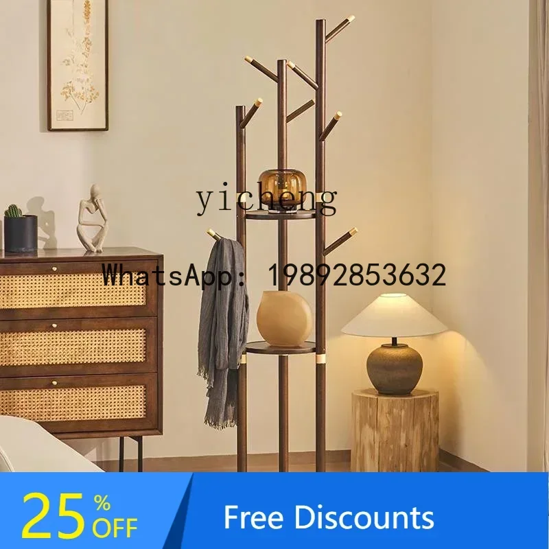 

BB Solid Wood Coat and Hat Rack Rotating Bedroom and Household Multifunctional Hanger Living Room