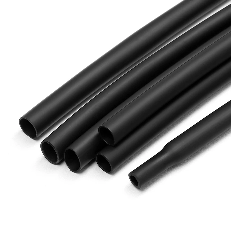 Black Grey 0.8mm ~ 30mm 1.7:1 Shrink Ratio Shrinkable Tube High Temperature Silicone Insulated Sleeve Wire Cable Protection Wrap