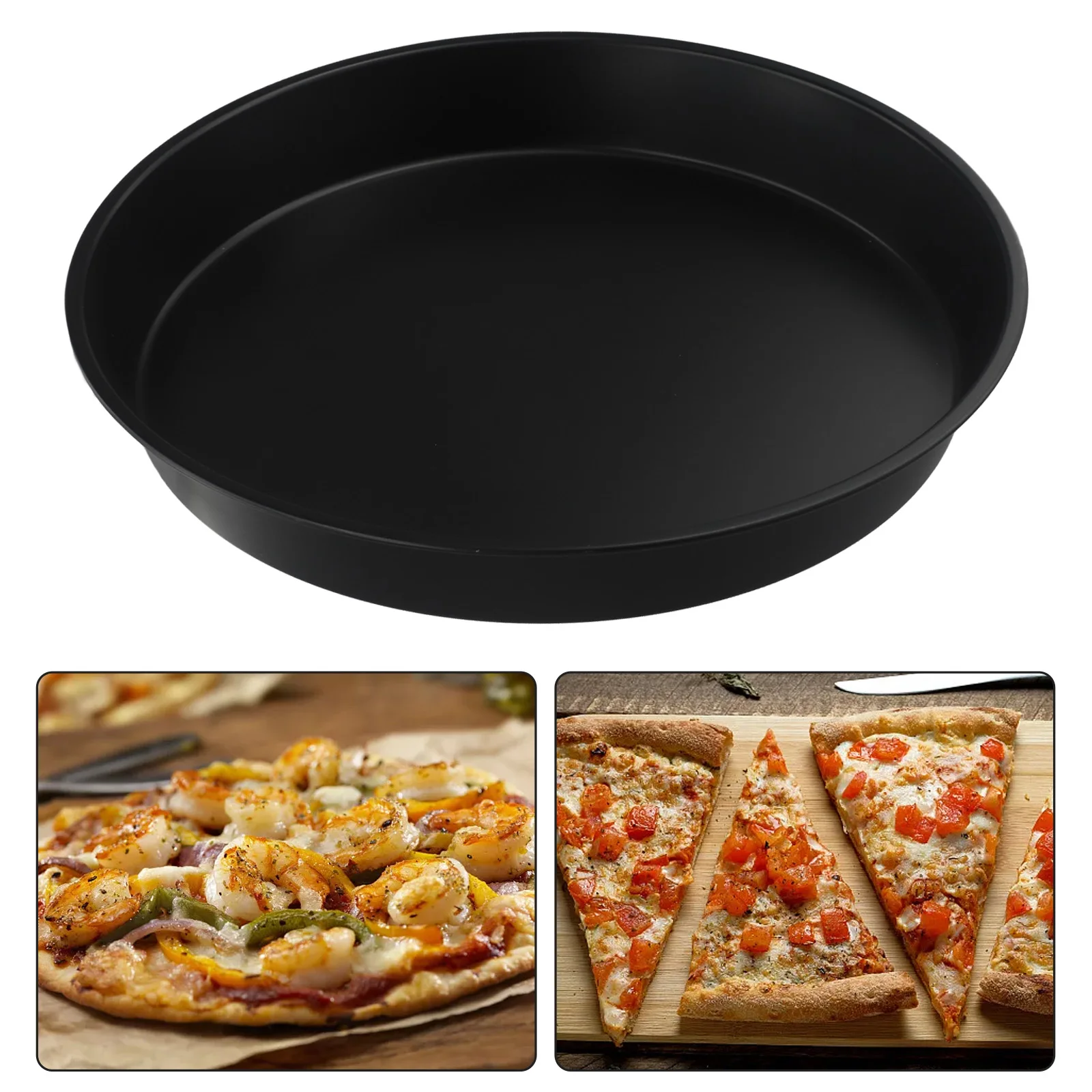 12 Inch NonStick Pizza Pan for Microwave Oven Use with Carbon Steel Material Suitable for Various Meat and Fish Recipes